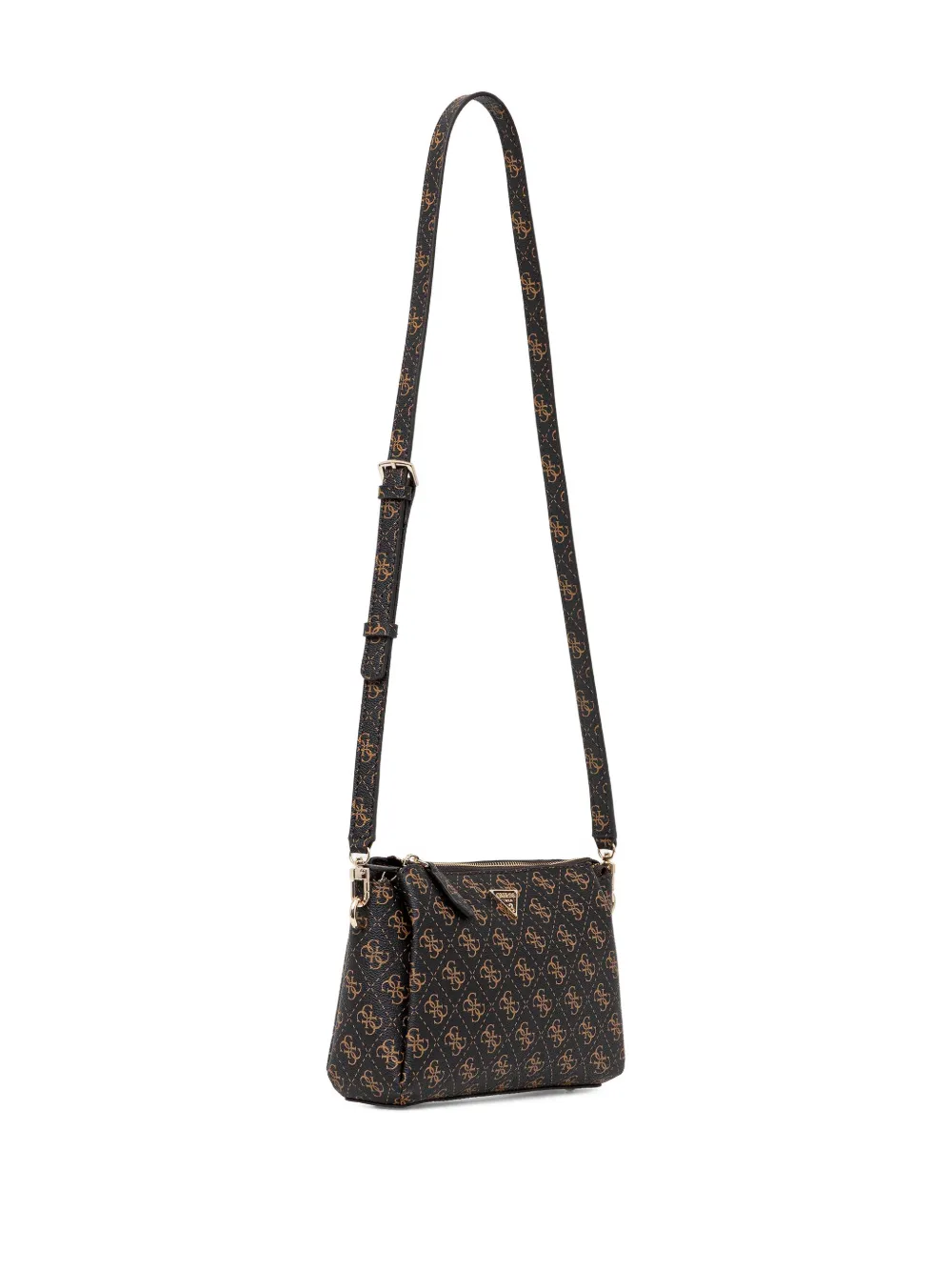 Guess Usa Monogram Zip Cross Body Bag In Black