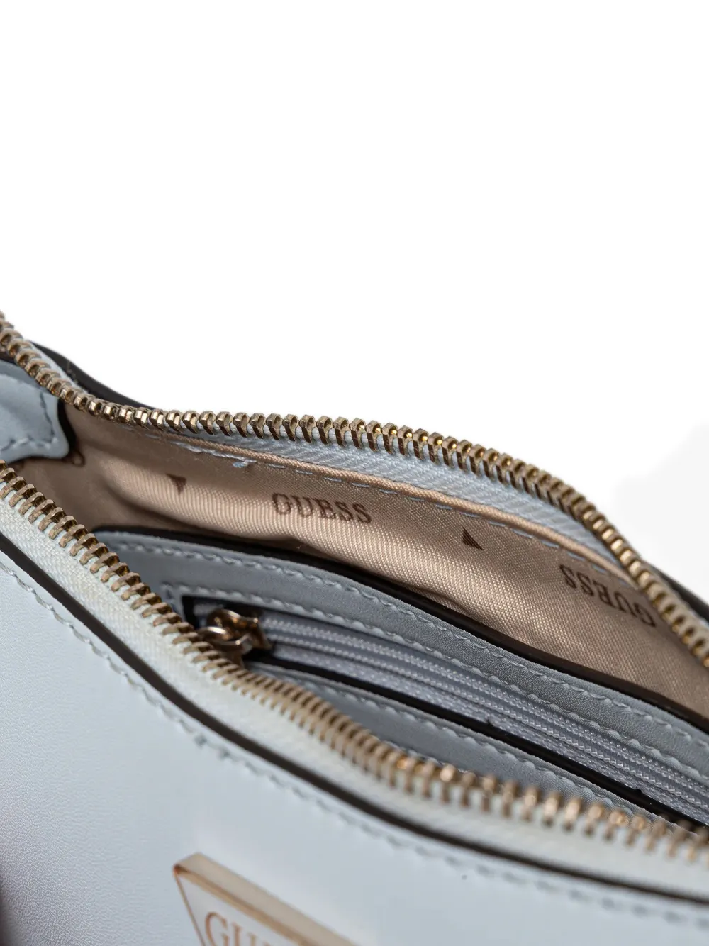 Guess Usa Logo-plaque Shoulder Bag In Blue