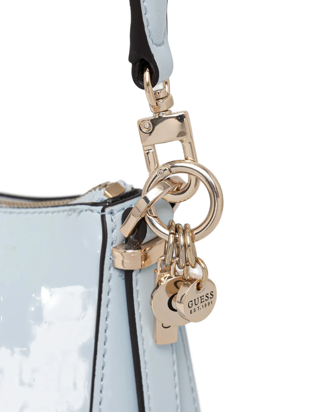 Guess Usa Logo-plaque Shoulder Bag In Blue