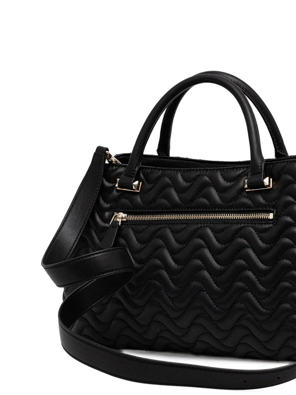 Guess Usa Logo-lettering Satchel Bag In Black