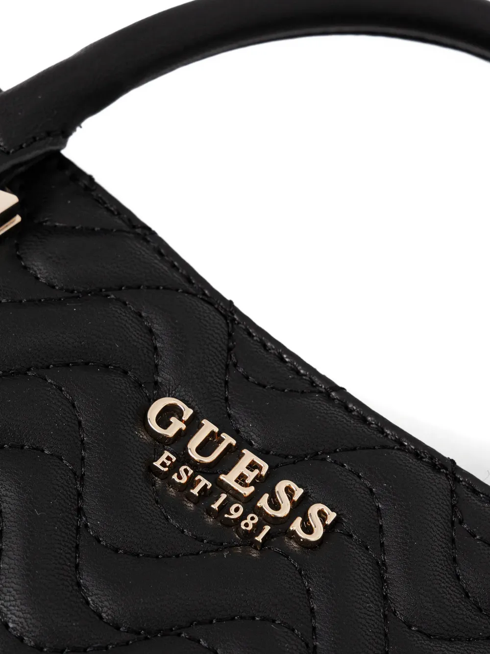 Guess Usa Logo-lettering Satchel Bag In Black