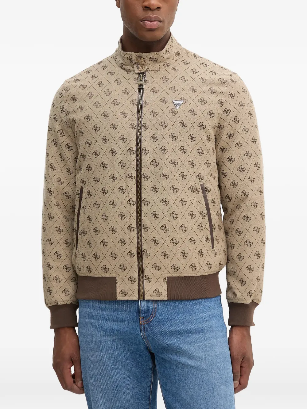 GUESS USA zip patterned jacket | Neutrals | Image 1