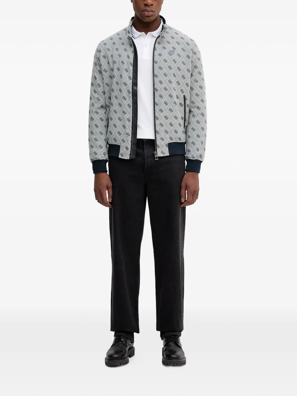 GUESS USA jacquard 4G patterned zip jacket | Bomber Jackets | Image 2