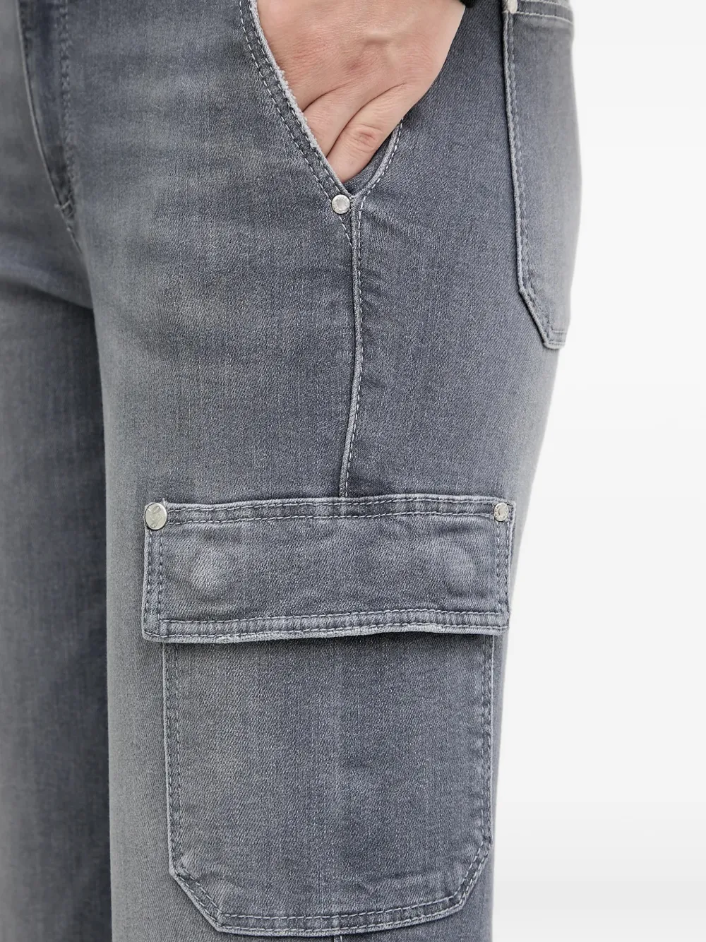 Guess Usa Cargo-pocket Jeans In Gray