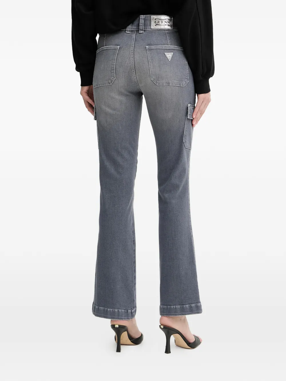 Guess Usa Cargo-pocket Jeans In Gray