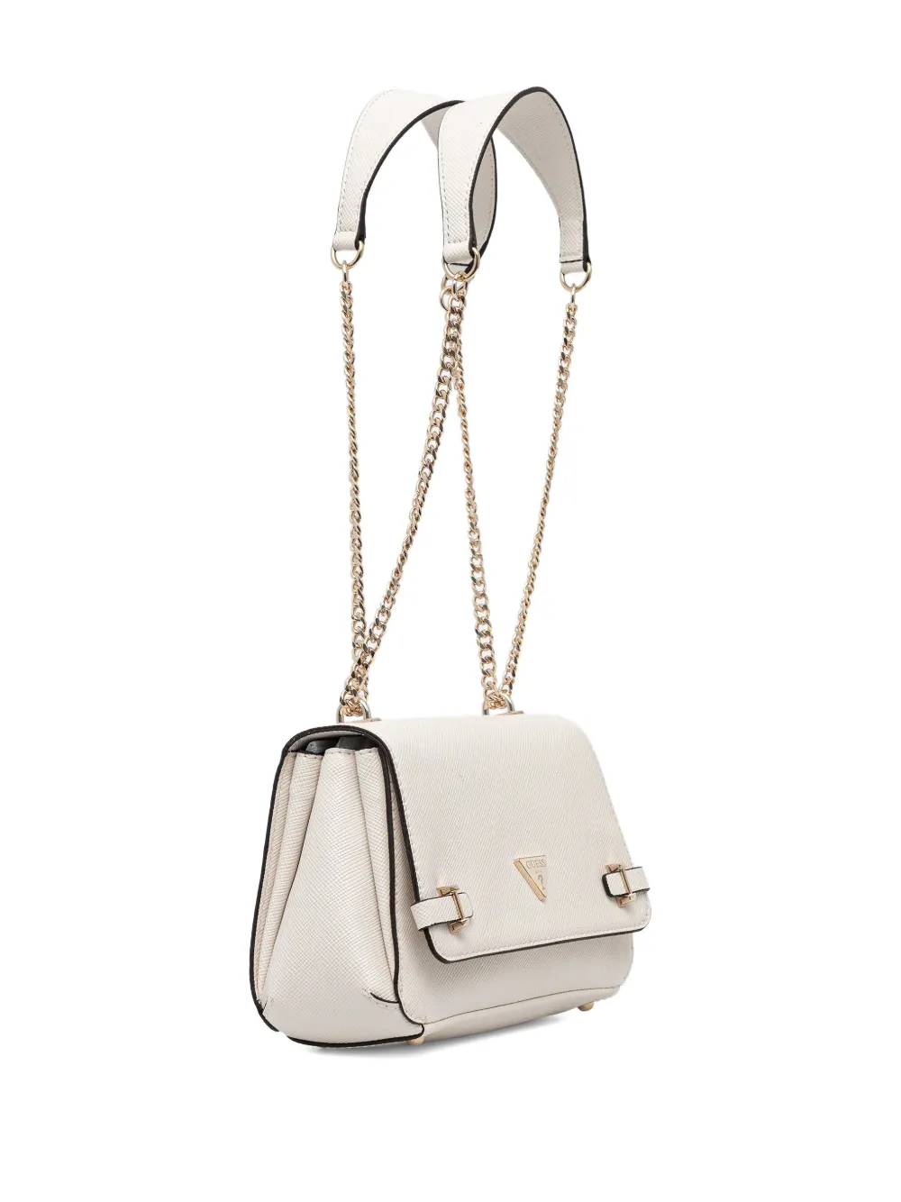 Guess Usa Rosalba Chain Triangle Cross Body Bag In White