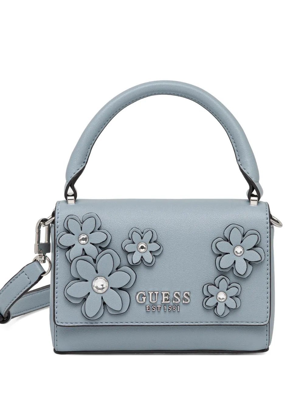 Guess Usa Mini Zaria Flower-appliqué Tote Bag In Blue