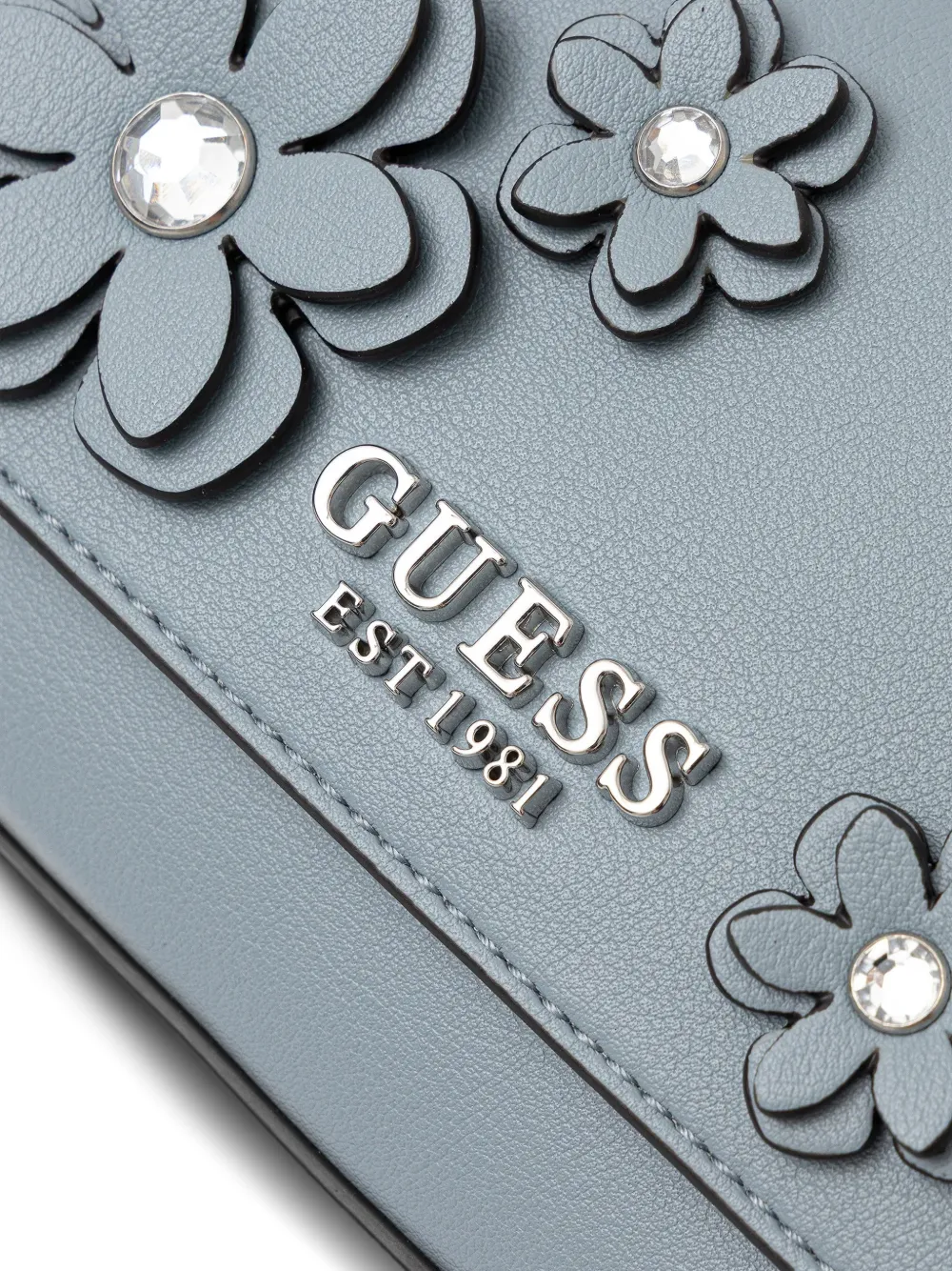 Guess Usa Mini Zaria Flower-appliqué Tote Bag In Blue