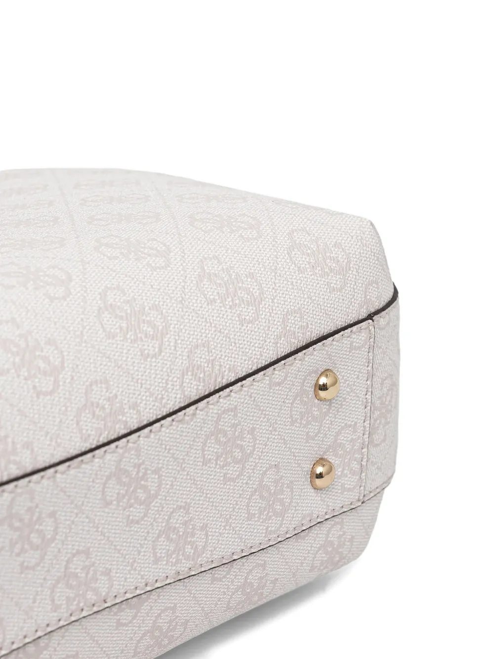 Guess Usa Monogram Padlock Tote Bag In White