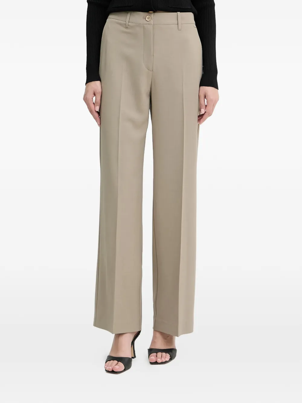 Guess Usa Tab Detail Trousers In Neutral