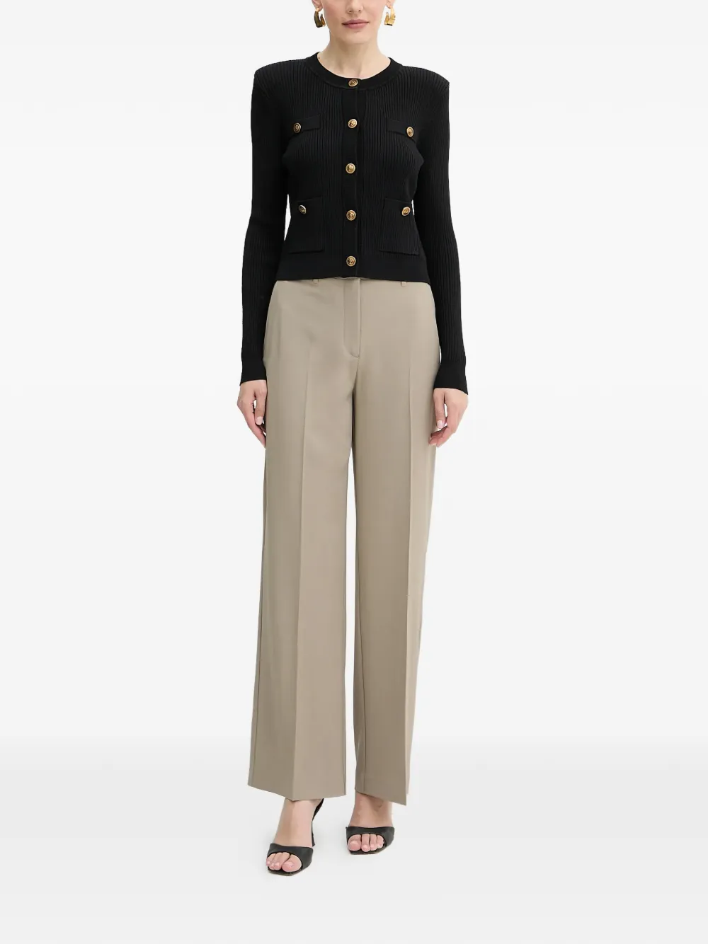 Guess Usa Tab Detail Trousers In Neutral