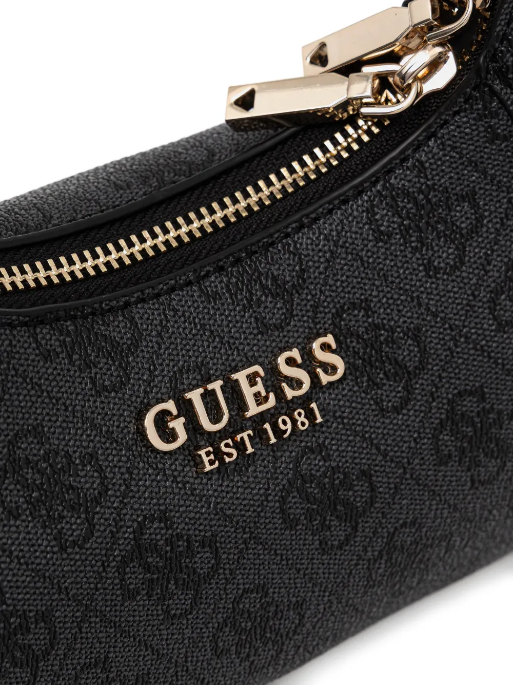 GUESS USA Shopper met monogram en rits Zwart