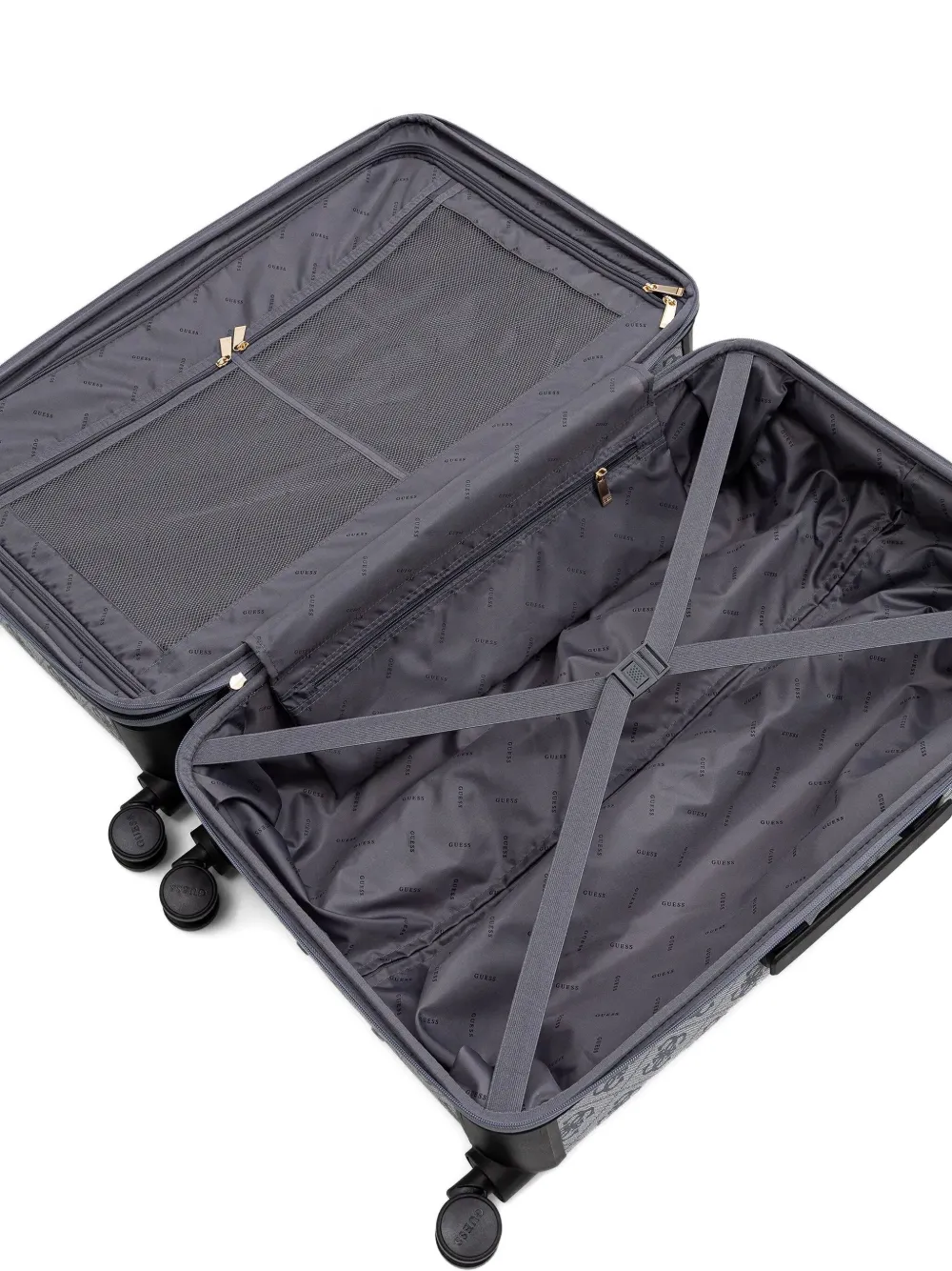 Guess Usa Berta 4g Logo-monogram Trolley Case In Blue