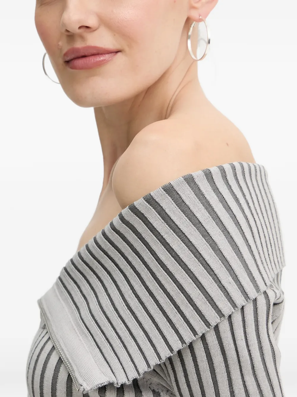 GUESS USA Gestreepte mini-jurk met ritssluiting Grijs