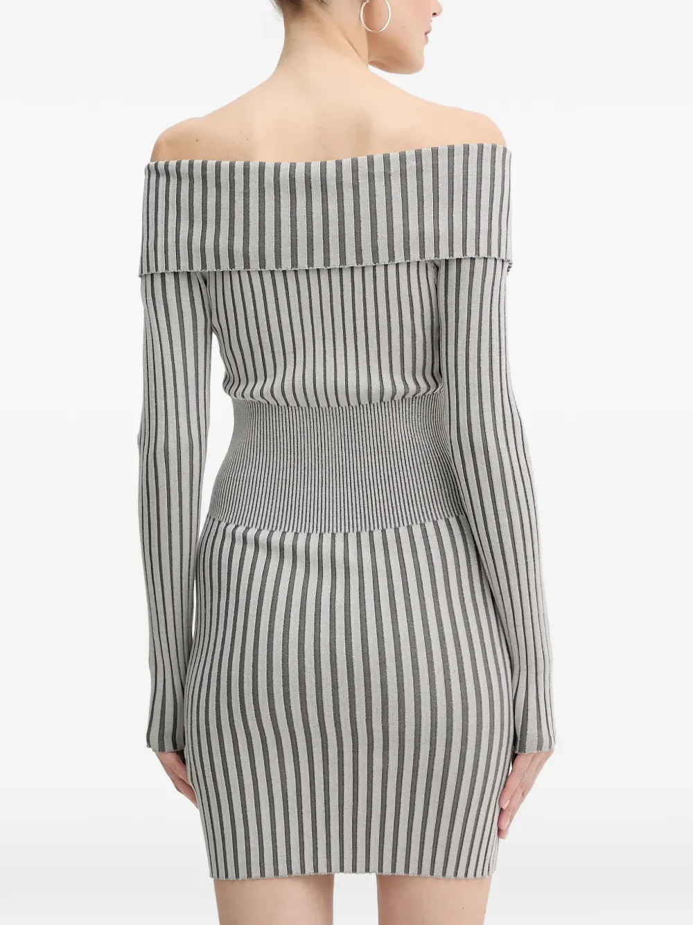 GUESS USA Gestreepte mini-jurk met ritssluiting Grijs