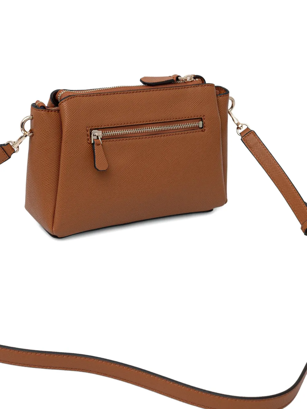 Guess Usa Triangle-logo Cross Body Bag In Brown