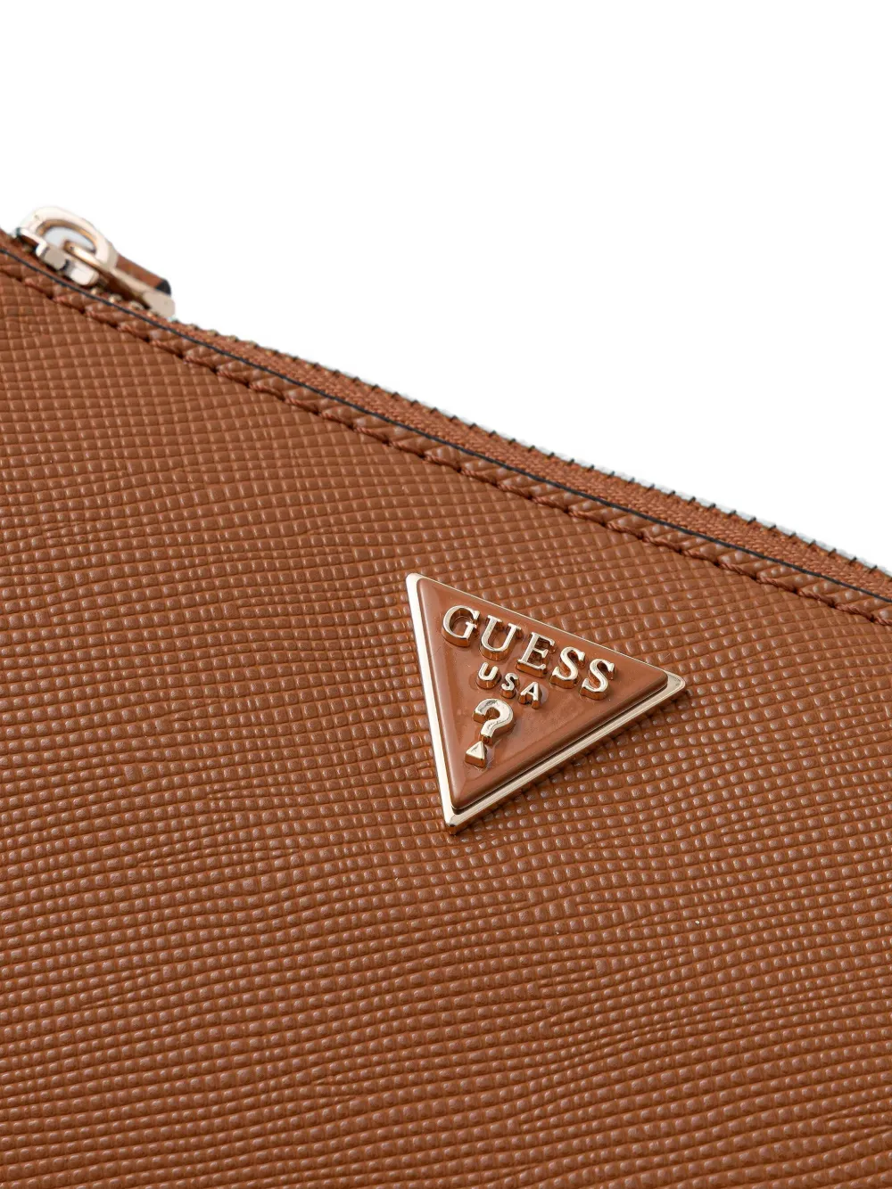 Guess Usa Triangle-logo Cross Body Bag In Brown