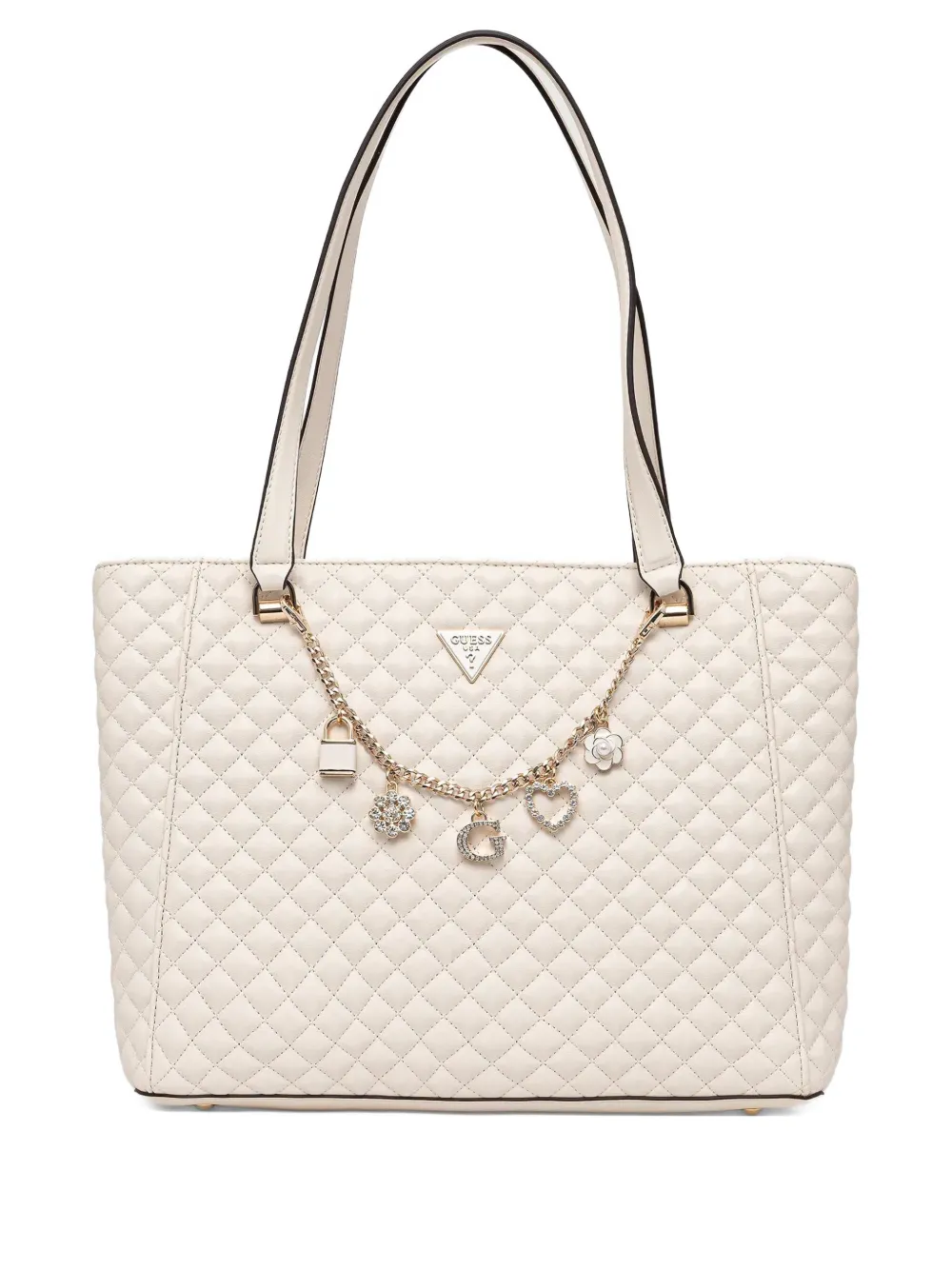 GUESS USA quilted charm-detailing tote bag - Toni neutri