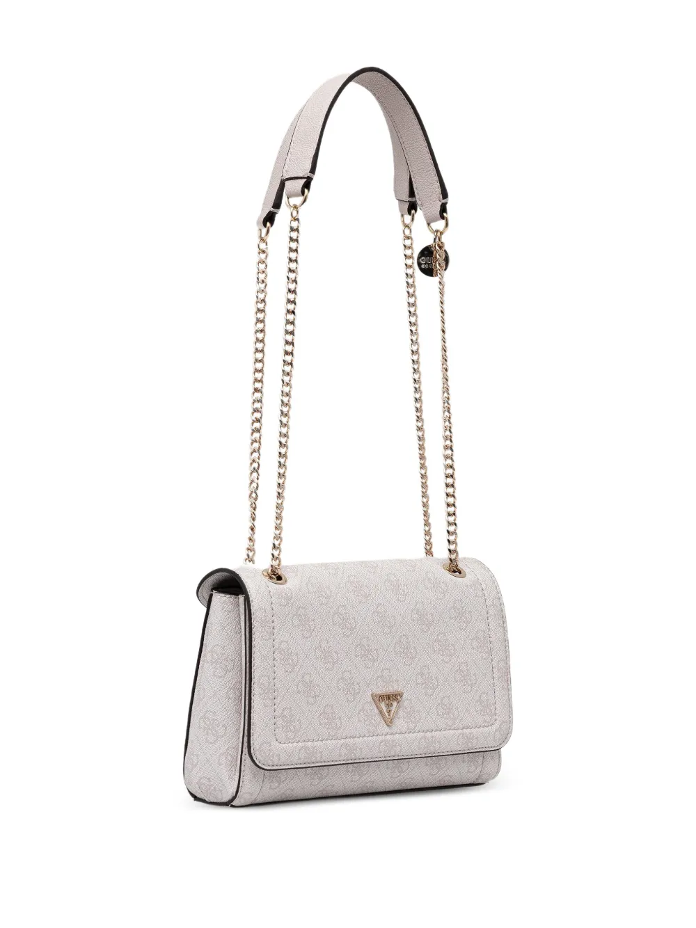 Guess Usa Logo-plaque Satchel Bag In Neutral