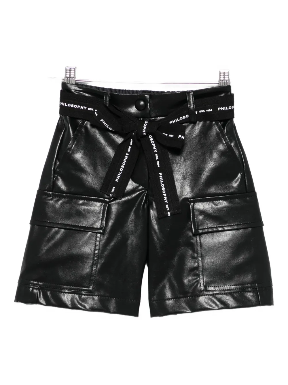Philosophy Di Lorenzo Serafini Kids cargo-pocket belted shorts - ブラック Philosophy Di Lorenzo Serafini Kids cargo-pocket belted shorts - ブラック