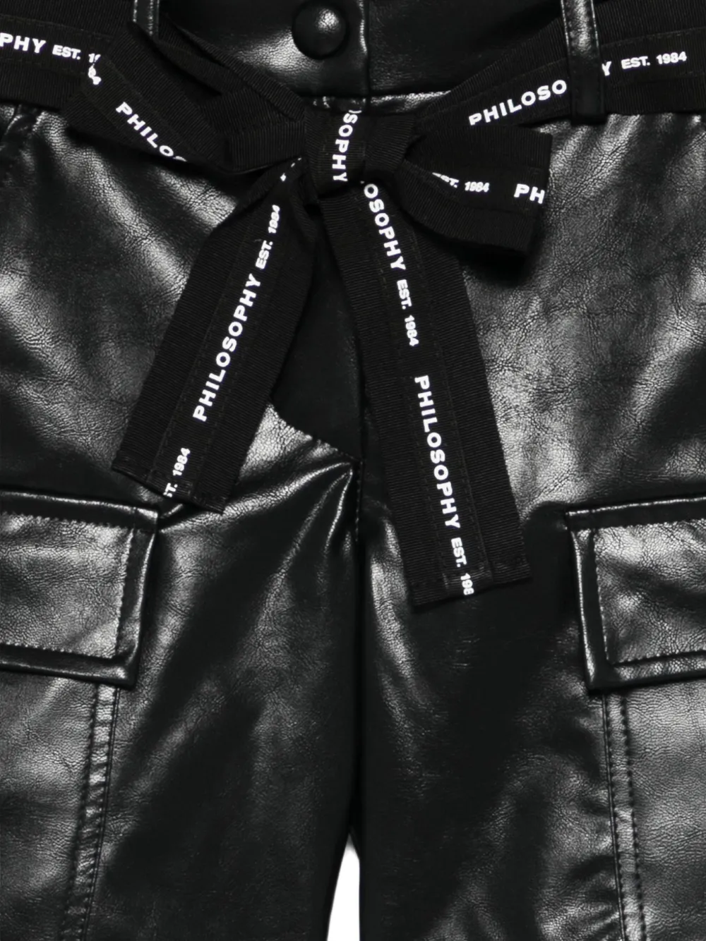 Philosophy Di Lorenzo Serafini Kids Shorts met cargo zak en ceintuur Zwart