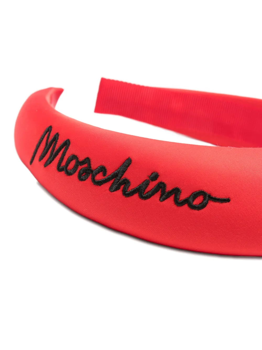 Moschino Kids Gewatteerde haarband met borduurwerk Rood