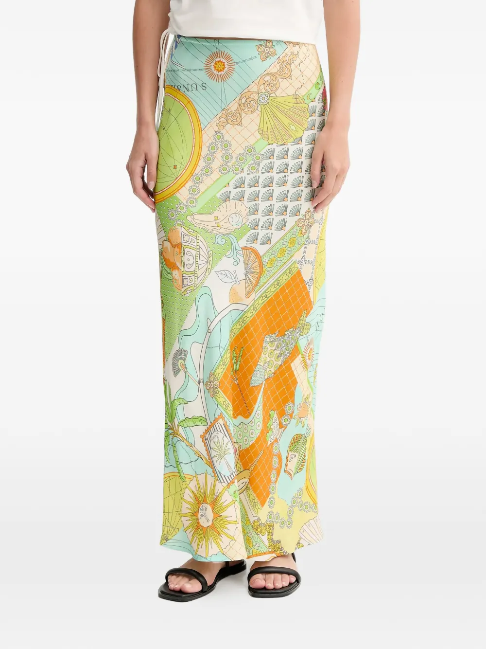NEVER FULLY DRESSED patterned long skirt - Toni neutri
