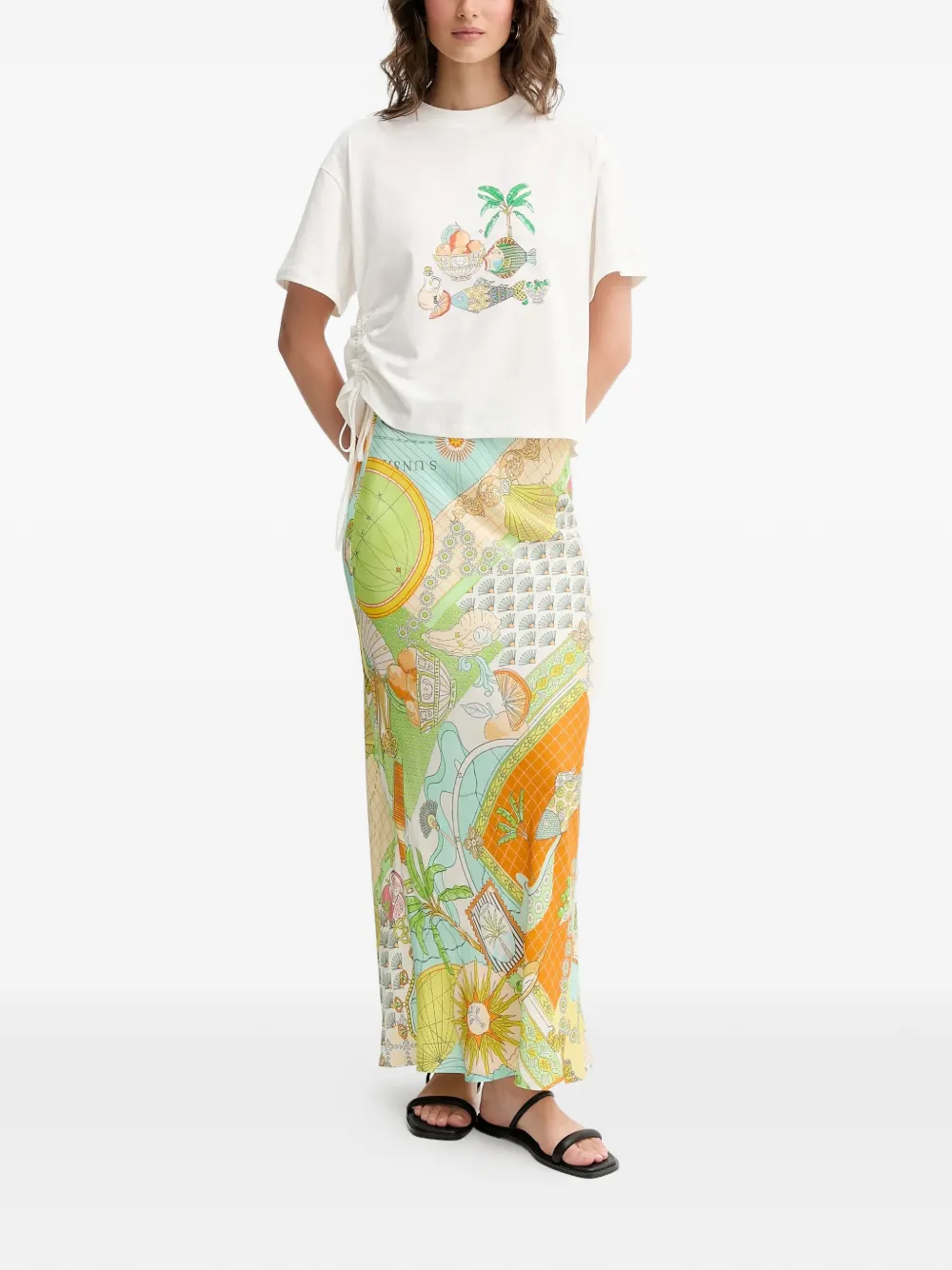  Never Fully Dressed Patterned Long Skirt - Neutrals 