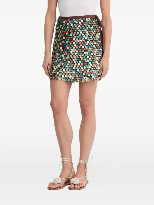 never fully dressed glitter skirt Sequin Embellished Short | Brown never fully dressed wrap skirt