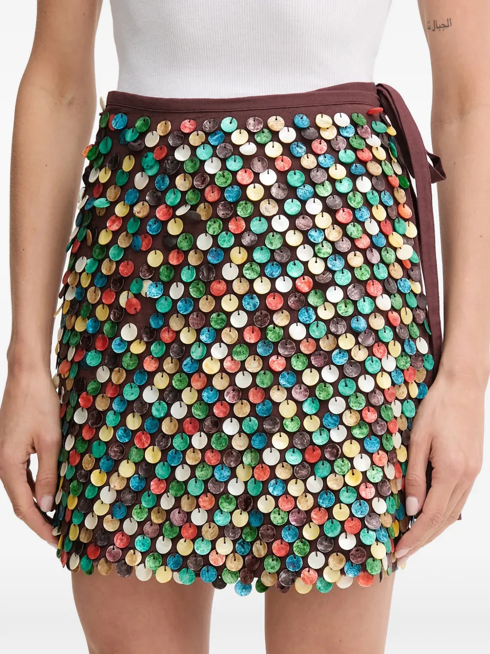  Never Fully Dressed Sequin Embellished Short Skirt - Brown 