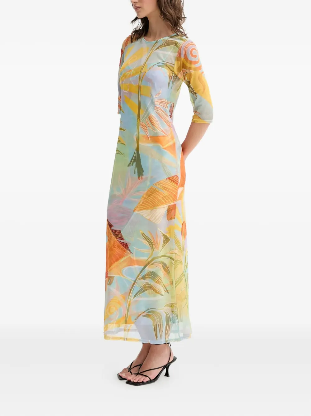 NEVER FULLY DRESSED floral-print maxi dress - Blauw