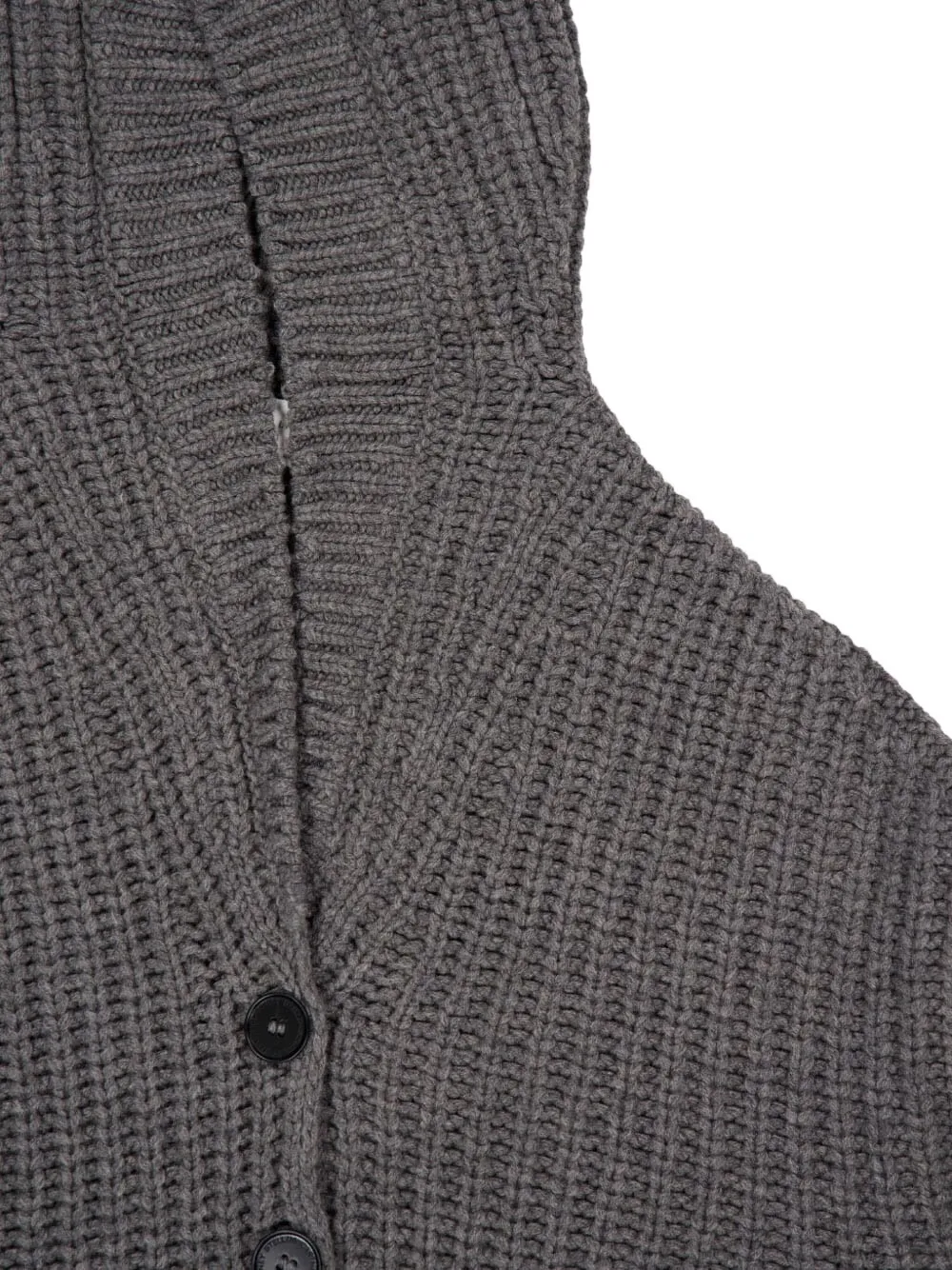 Stella Mccartney Hooded Ribbed Recycled-cashmere And Wool-blend Cardigan In Gray
