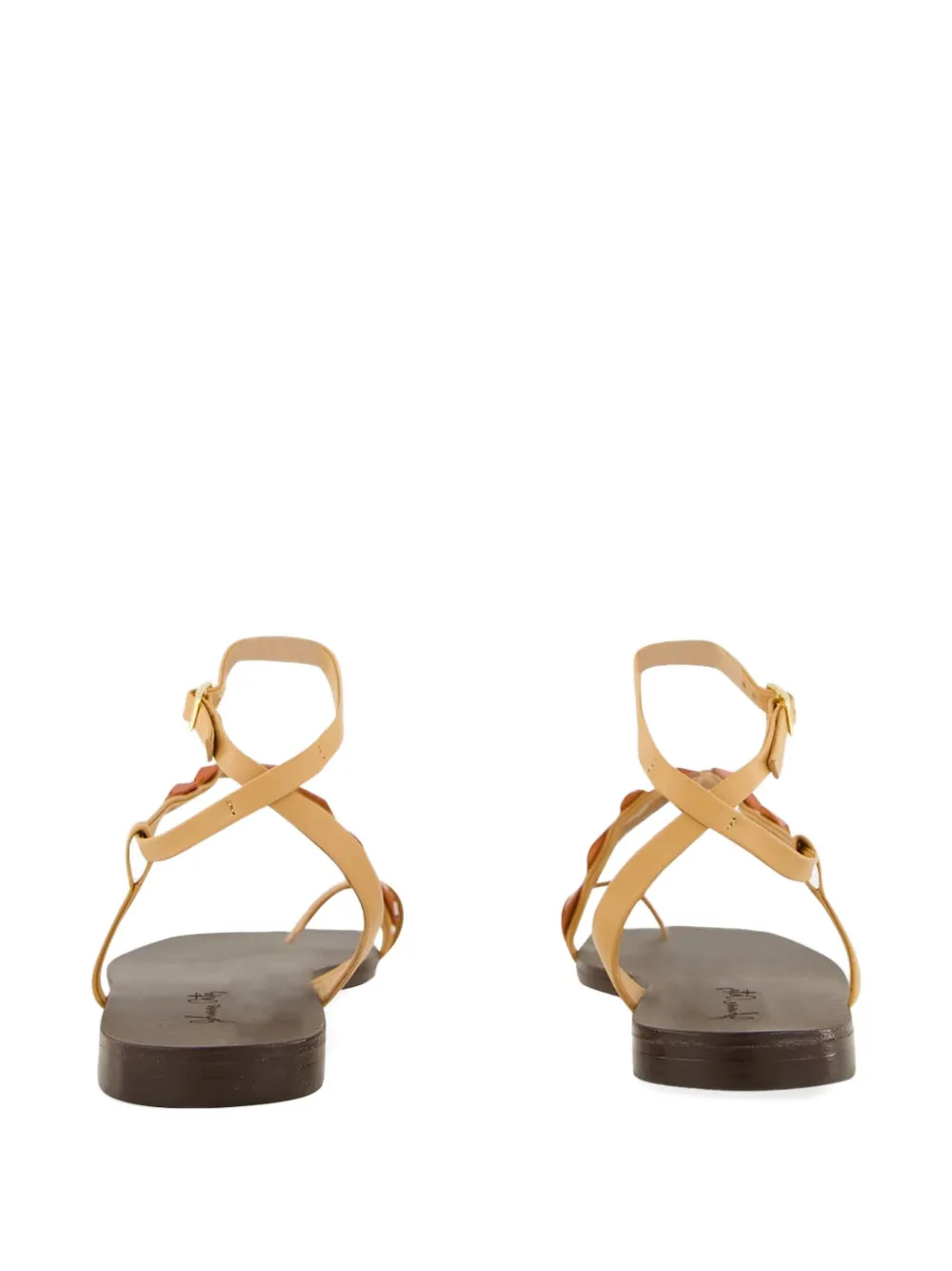 Johanna Ortiz Dazzling Leather Crest Sandals In Neutral