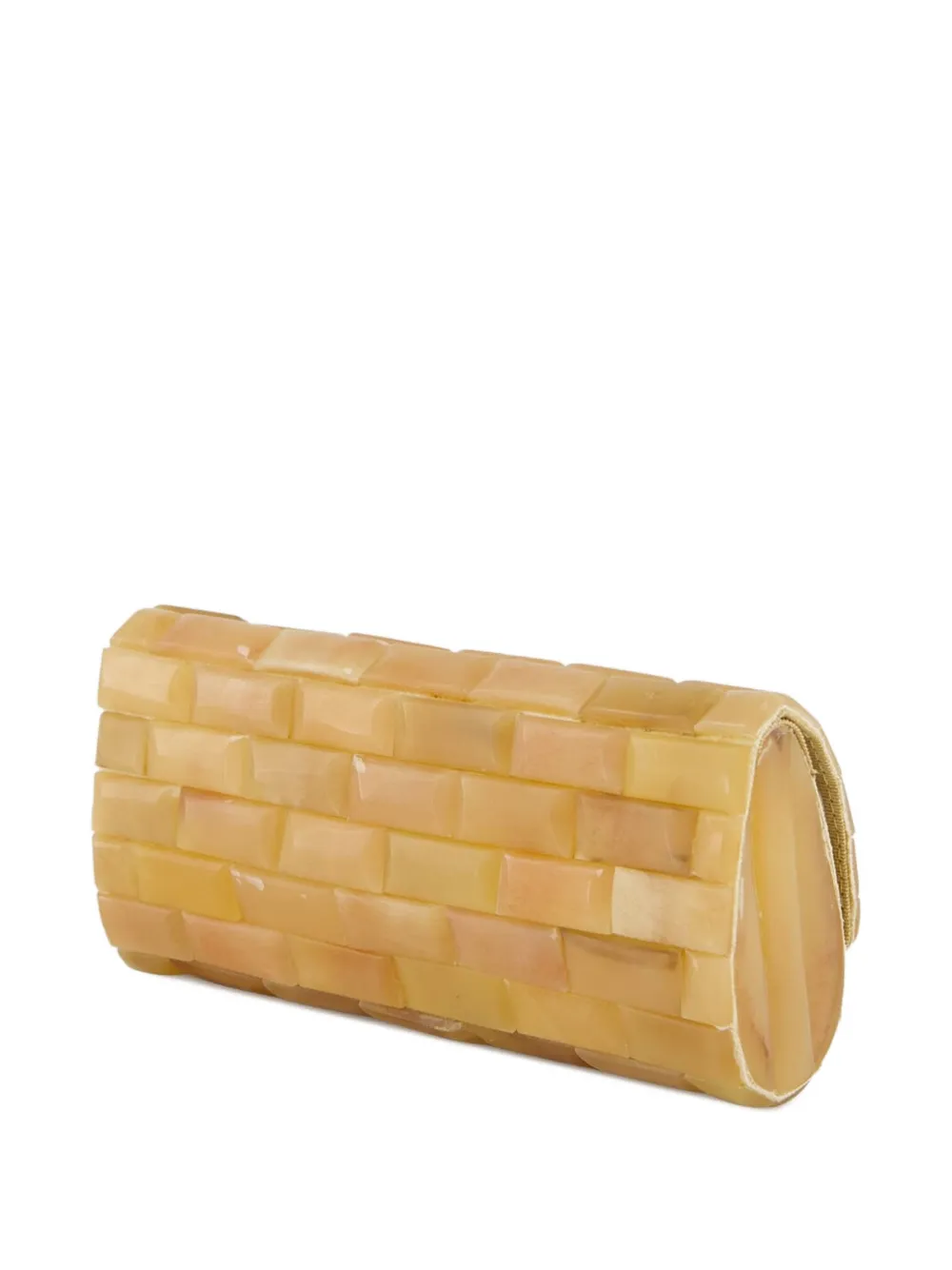 Glorinha Paranaguá Anouska brick-pattern clutch bag - Beige