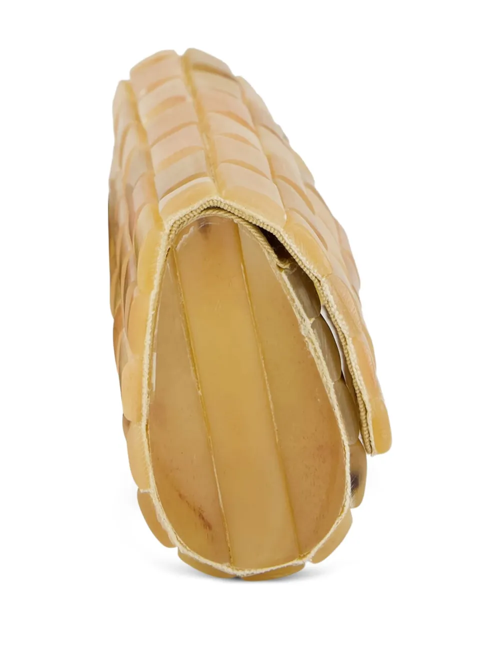 Glorinha Paranaguá Anouska clutch met baksteen-patroon Beige