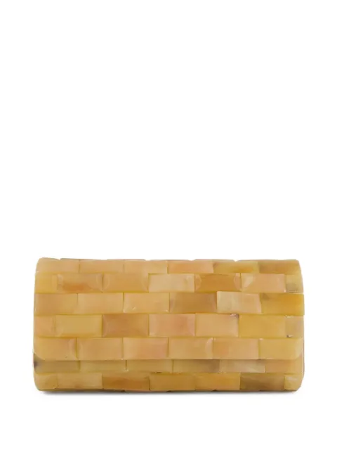 Glorinha Paranaguá Anouska brick-pattern clutch bag