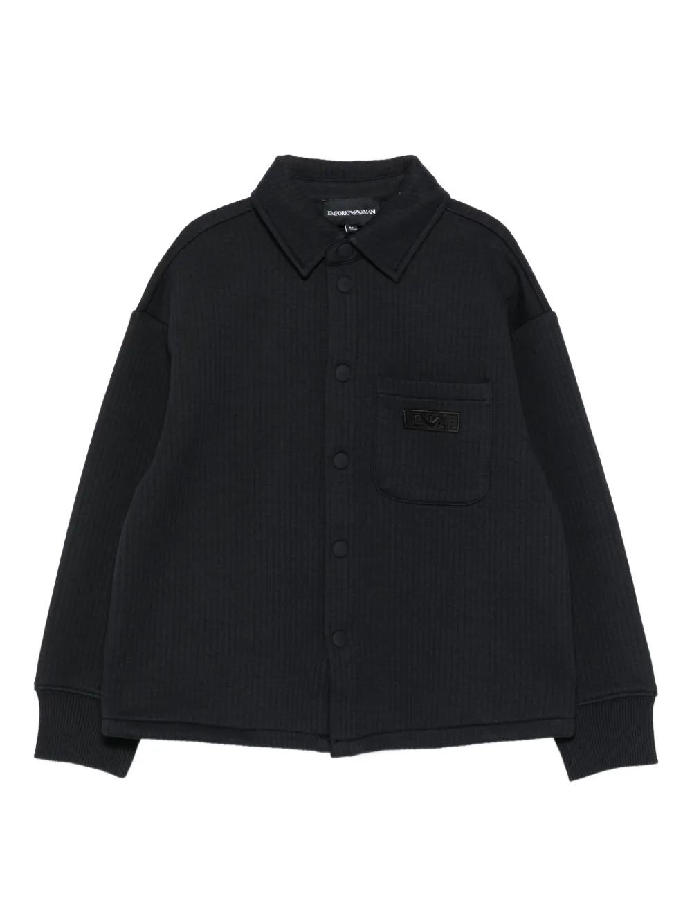 Emporio Ar i Kids logo-plaque shirt Blauw