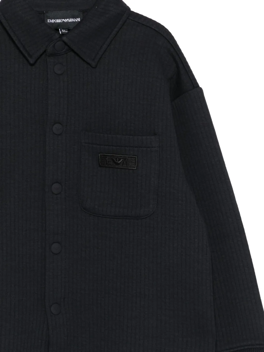 Emporio Armani Kids logo-plaque shirt Blauw