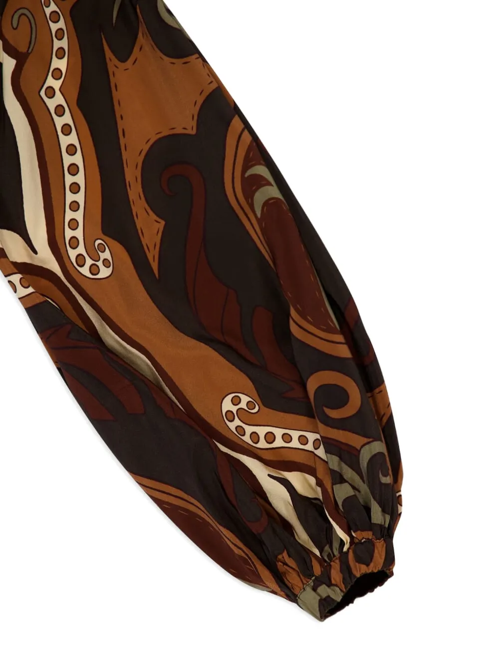 Johanna Ortiz Paisley-print High-neck Blouse In Brown