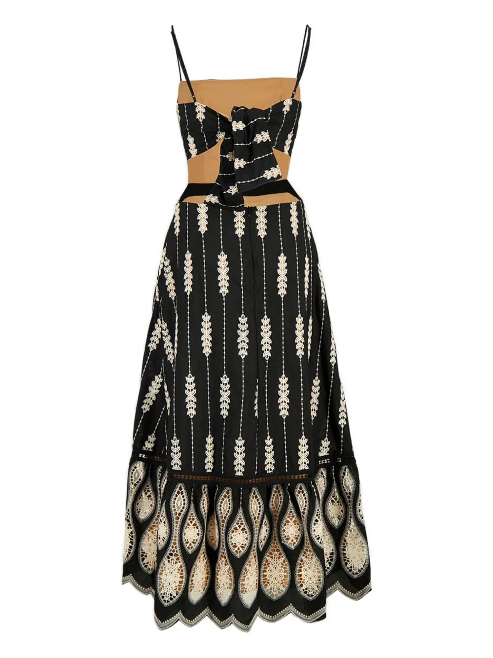 Johanna Ortiz Nostalgica Midi Dress In Black