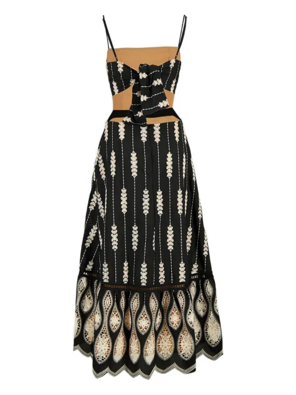 Johanna Ortiz Nostalgica Midi Dress | Black | FARFETCH