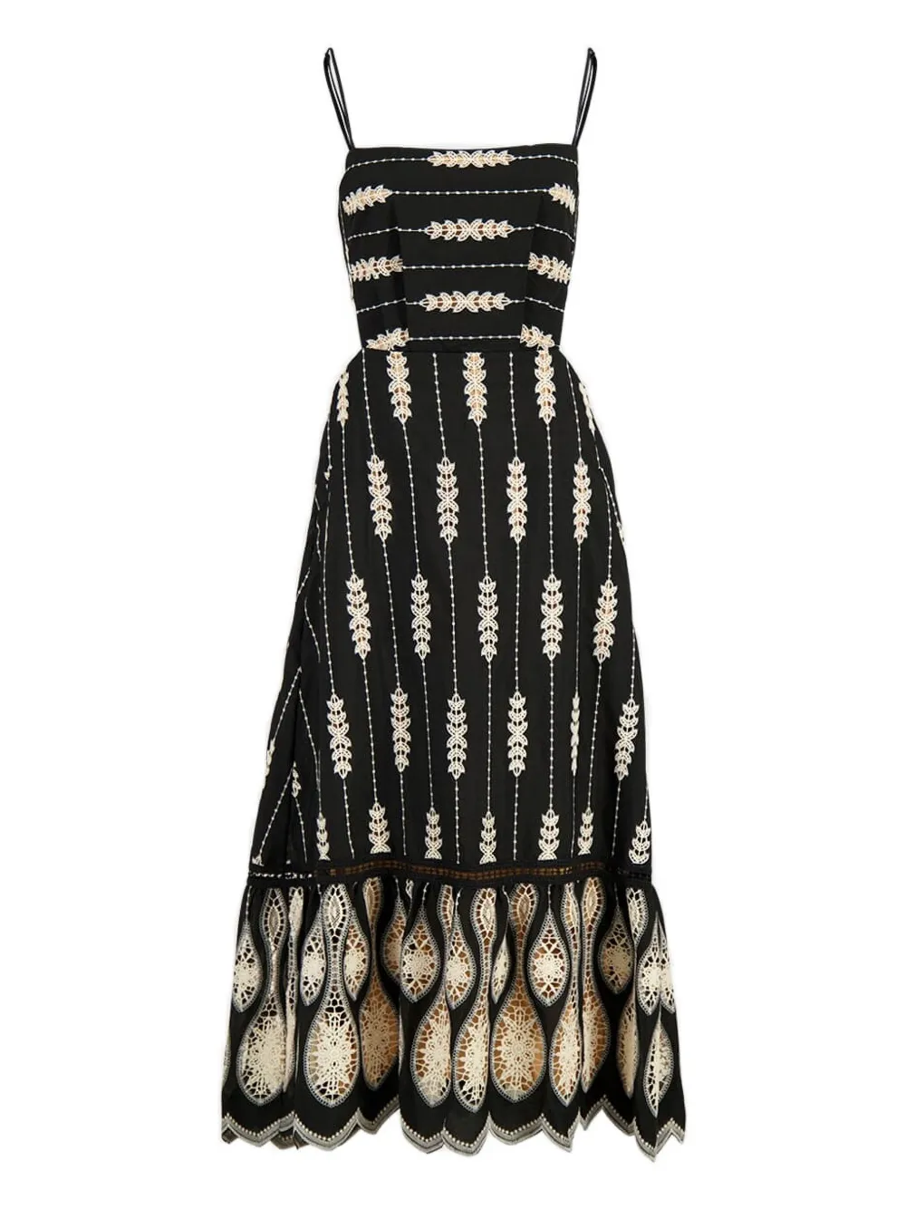 Johanna Ortiz Nostalgica Midi Dress In Black