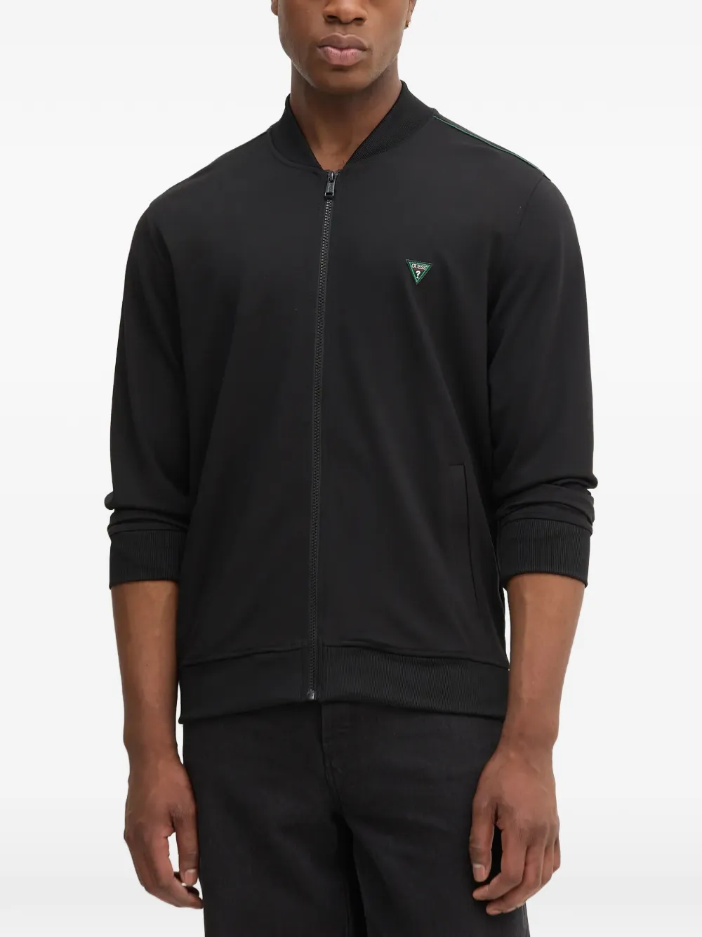 GUESS USA suéter con parche del logo y cierre | negro | Image 1