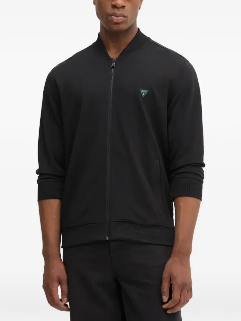 GUESS USA zip-fastening logo-patch sweater