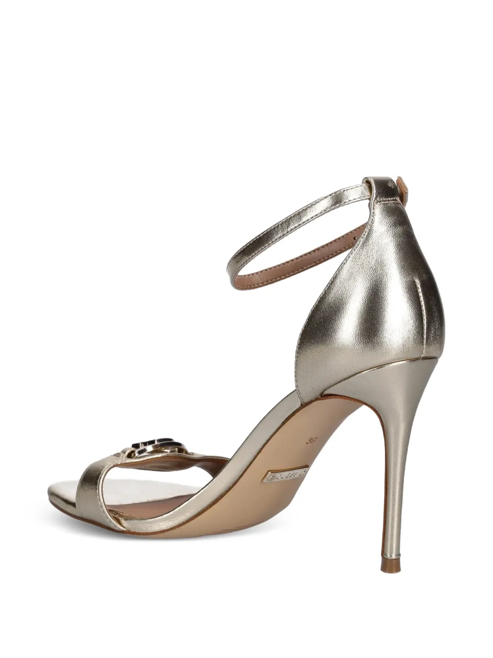 GUESS USA 100mm ankle-strap logo-plaque pumps Grey