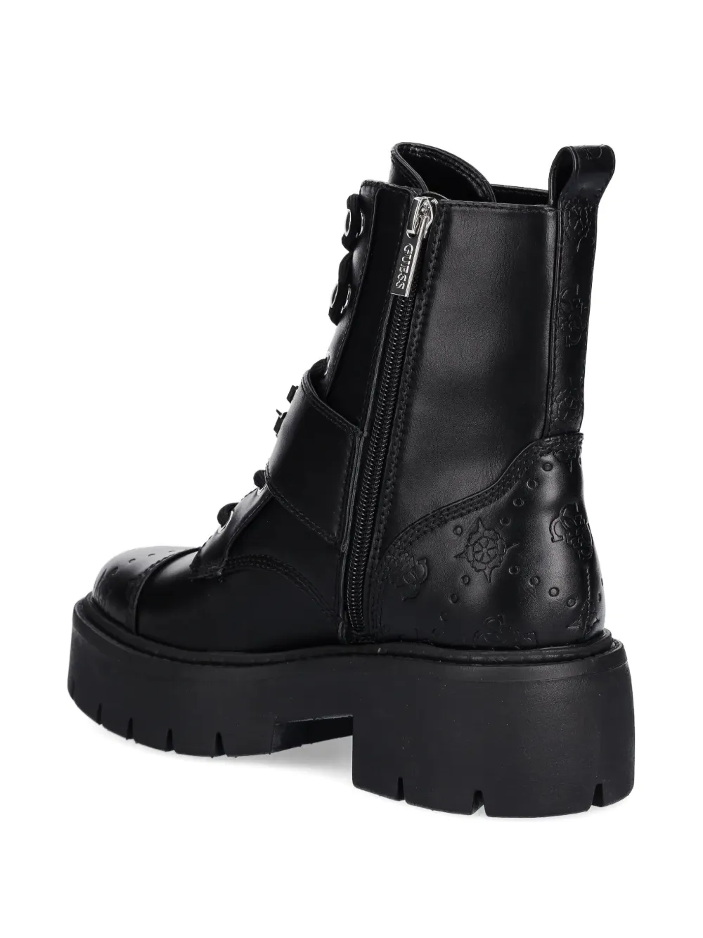 GUESS USA buckle-embellished combat boots Black