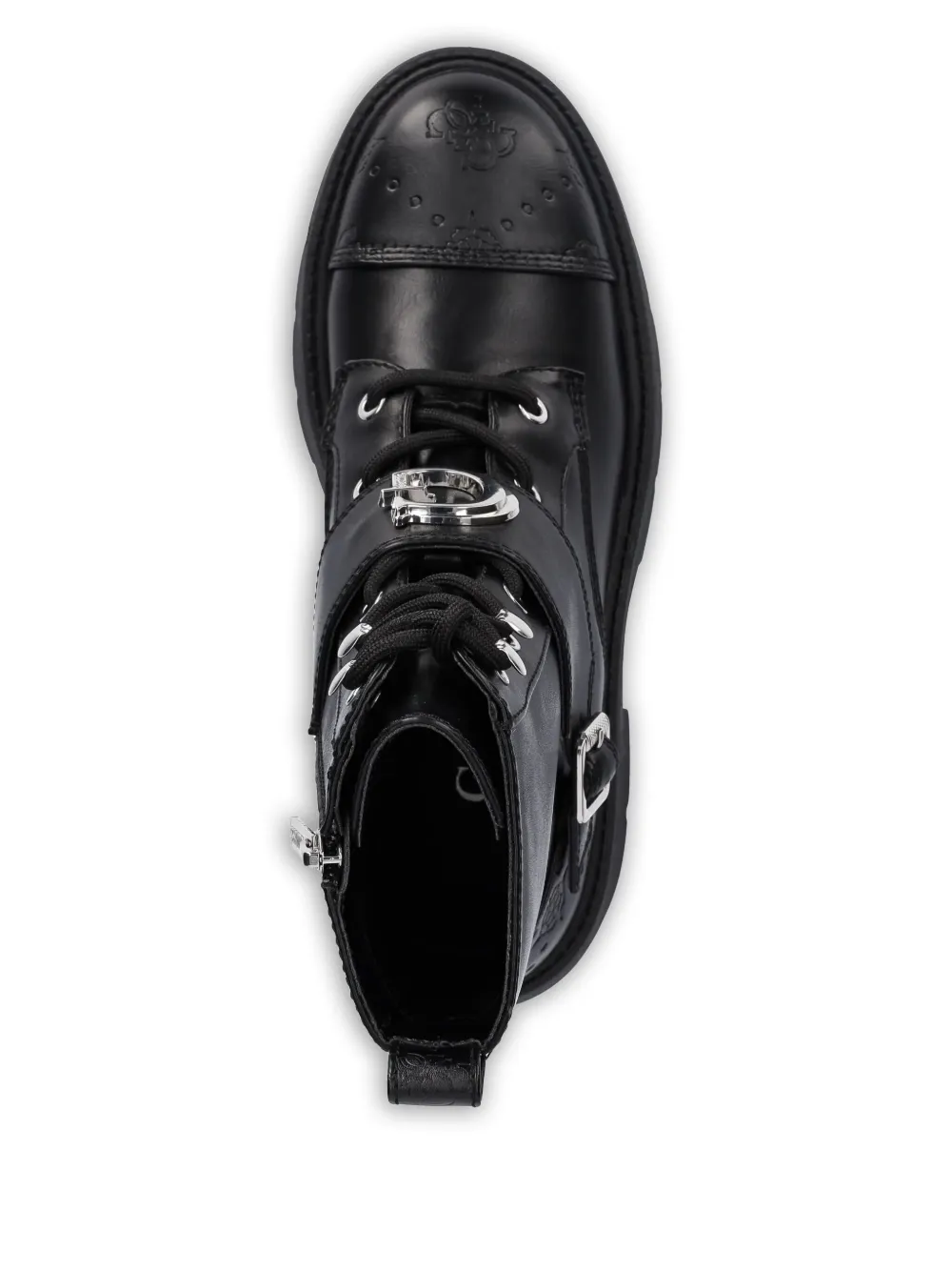 GUESS USA buckle-embellished combat boots Black