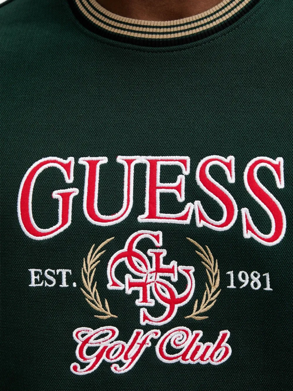 GUESS USA Sweater met borduurwerk Groen