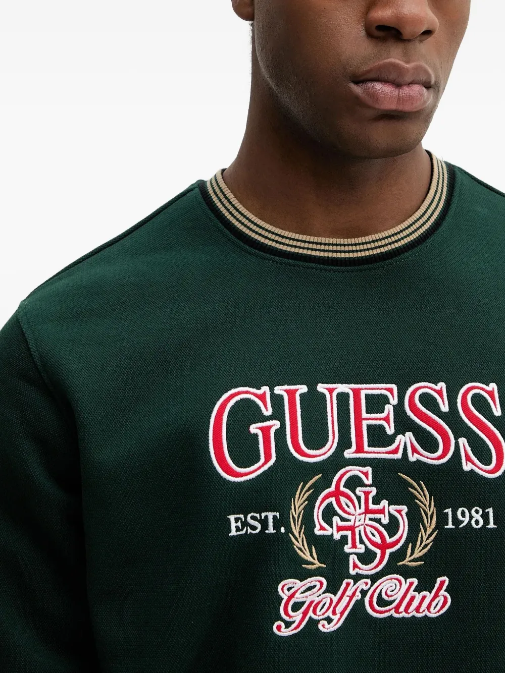 GUESS USA Sweater met borduurwerk Groen
