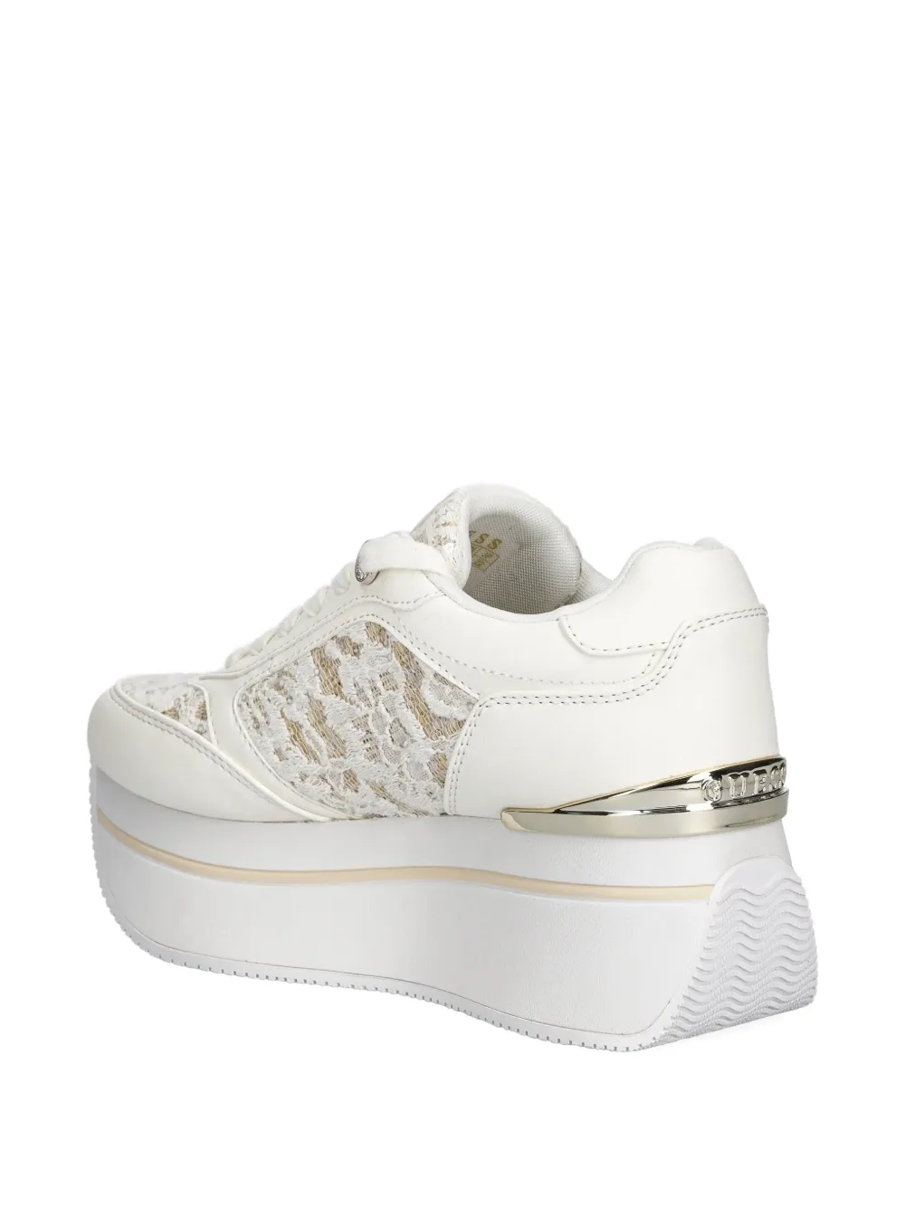 Guess Usa Lace Platform Sneakers In White